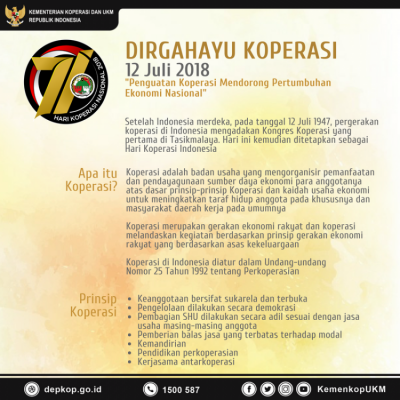 Dirgahayu Koperasi 12 Juli 2018 - 20180712